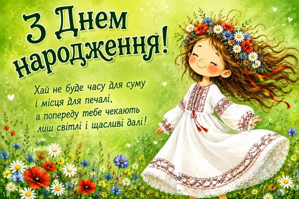 Весела україночка у свій день народження
