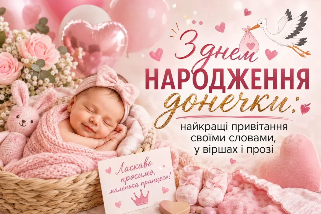 Ніжні, веселі, щирі привітання батькам із народженням донечки