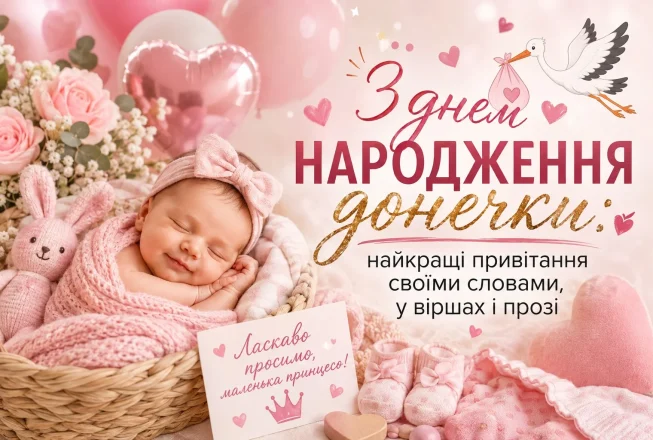 Ніжні, веселі, щирі привітання батькам із народженням донечки