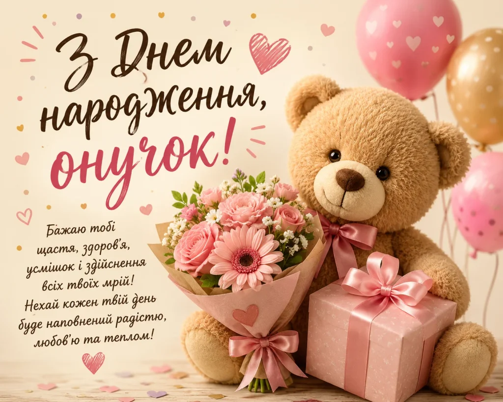 Ніжне привітання для онука від родини