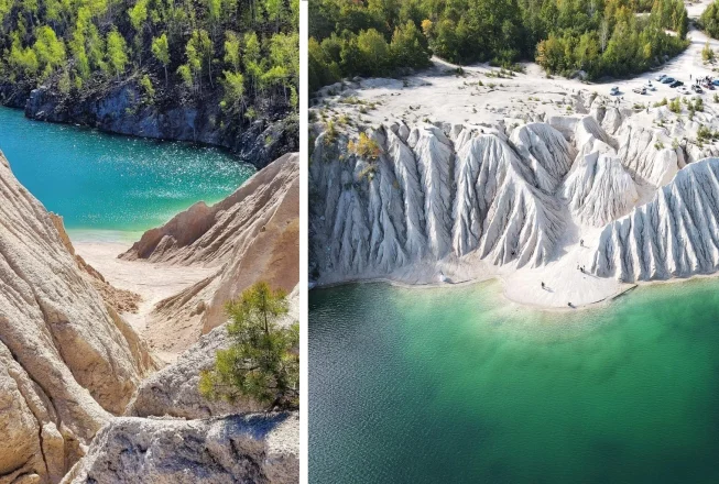 колаж фото Дружбівського кар'єра