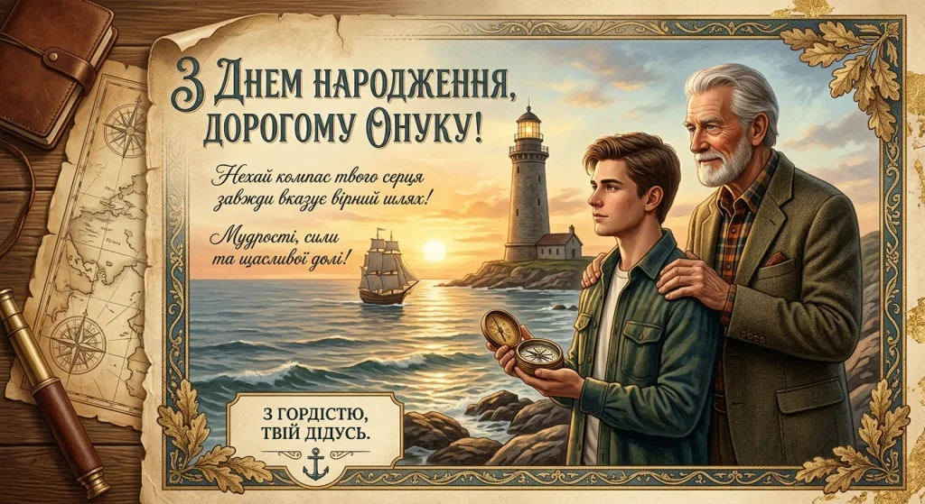 Дудісь біля юного онука