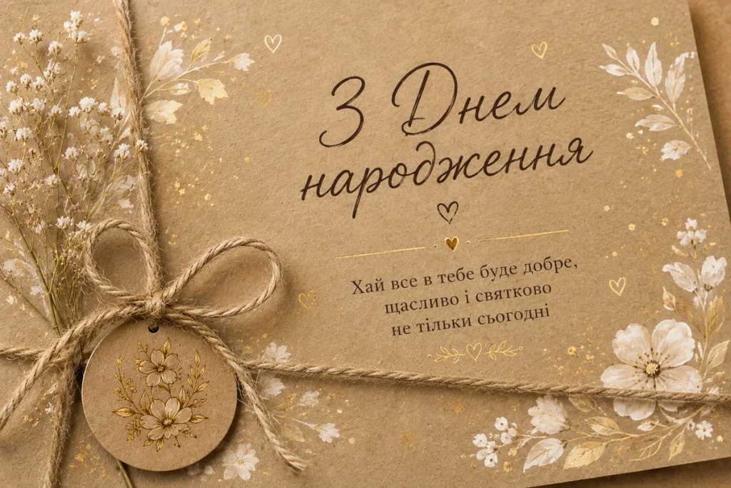 Квіткова листівка на крафті