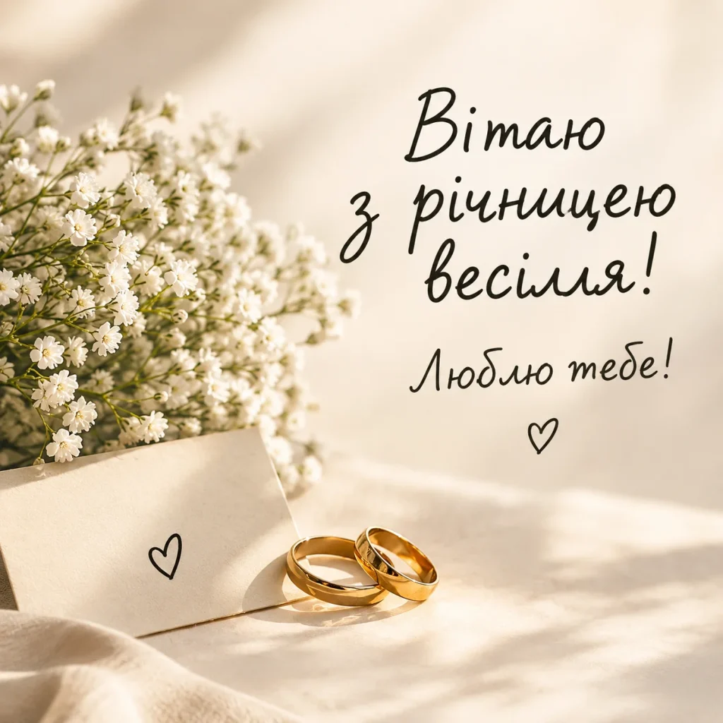 Ніжна листівка з обручками