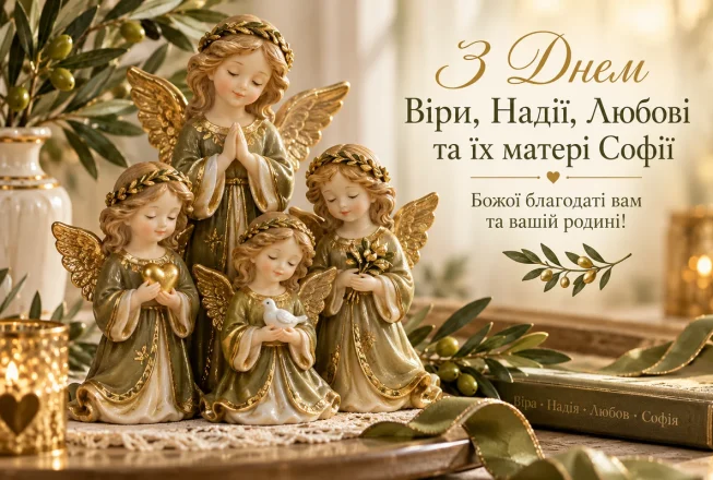 Фарфорові ангелики “Віра, Надія, Любов” та їх мати Софія