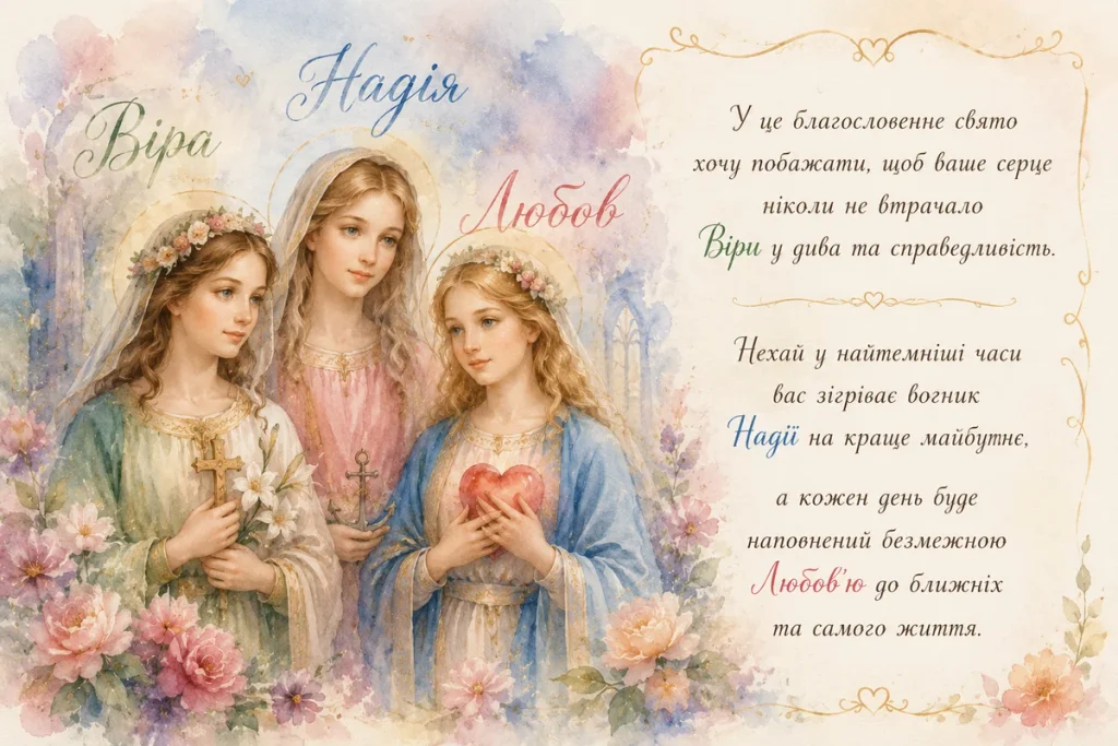 Віра, Надія та Любов у людському облику