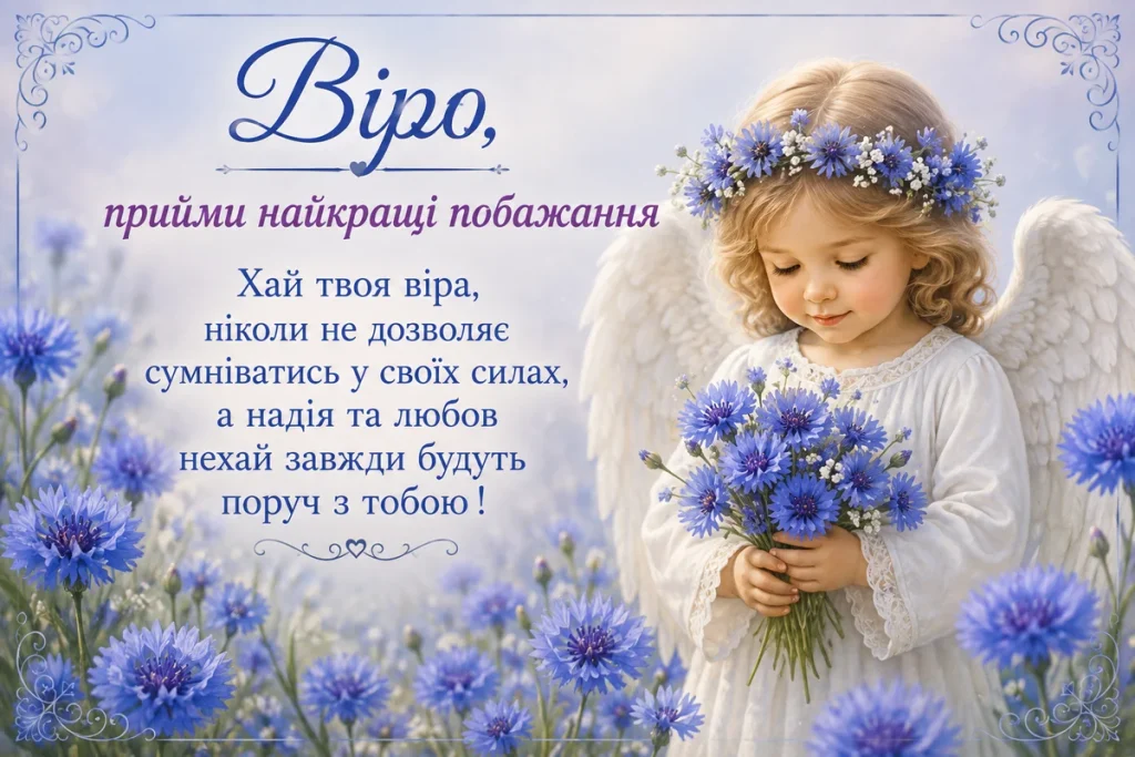 Букет волошок в день іменин Віри