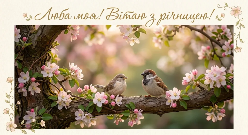 Дві пташки на гілці