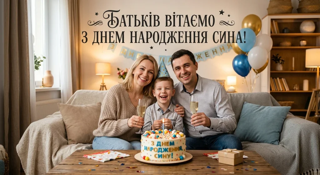 Родина з іменинником