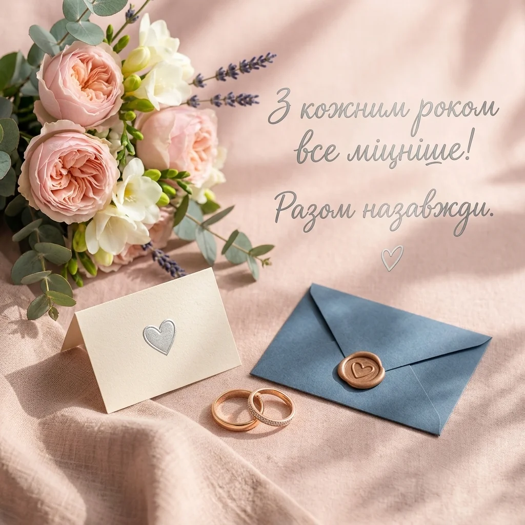 Ніжна листівка з обручками
